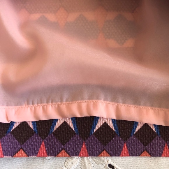 J CREW Salon geometric print purple, blue & pink mini skirt - Picture 4 of 8